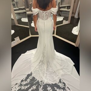 Mori Lee Off-Shoulder White Lace Wedding Dress